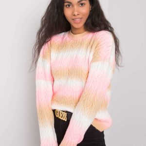 Wholesale Pink and beige sweater Zenaida RUE PARIS