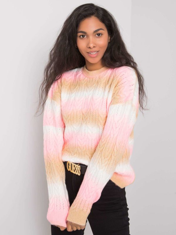 Wholesale Pink and beige sweater Zenaida RUE PARIS