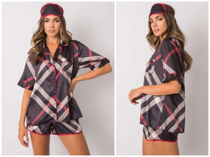Satin checkered pajamas – a stylish set for sleeping