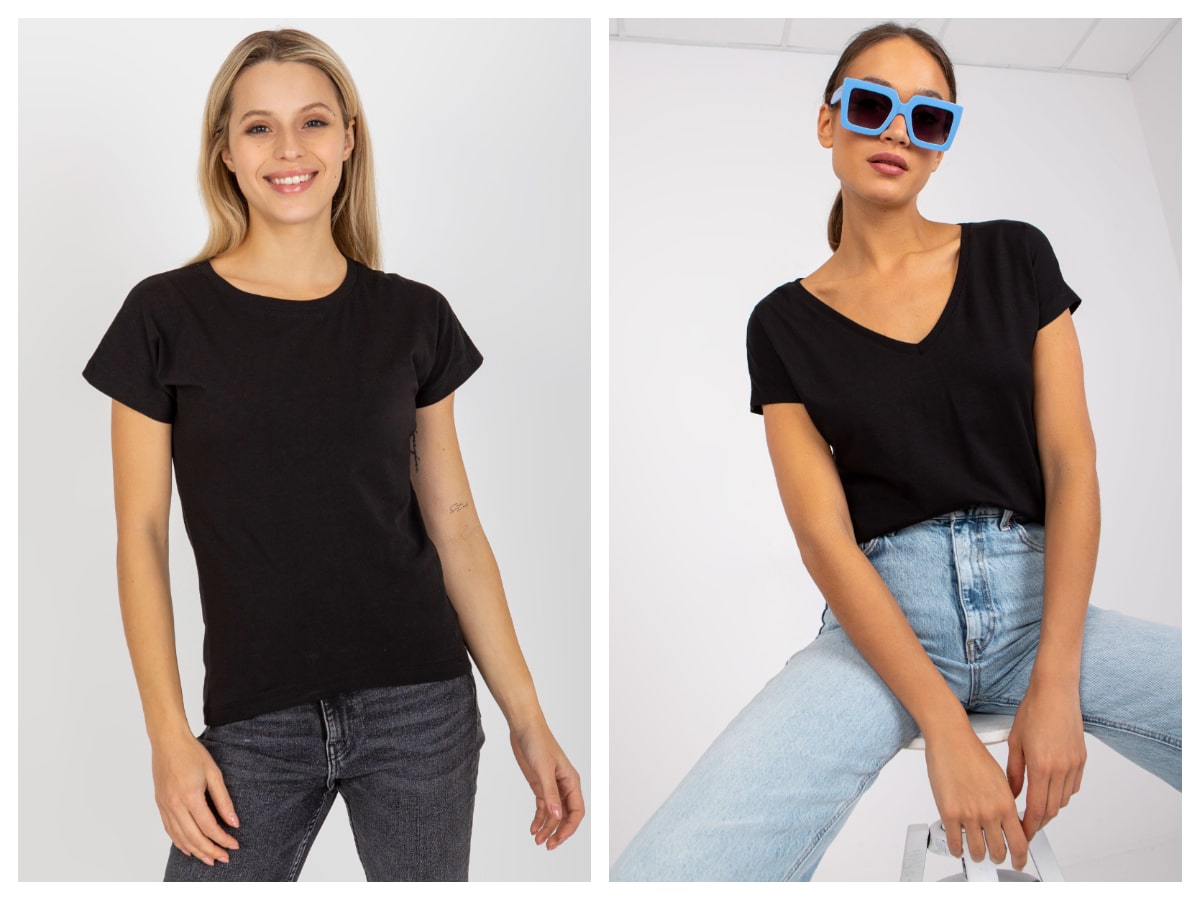 Black basic t-shirts – how to style them interestingly?