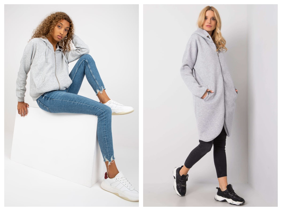 Stylish comfort – grey basic hoodie in everyday look